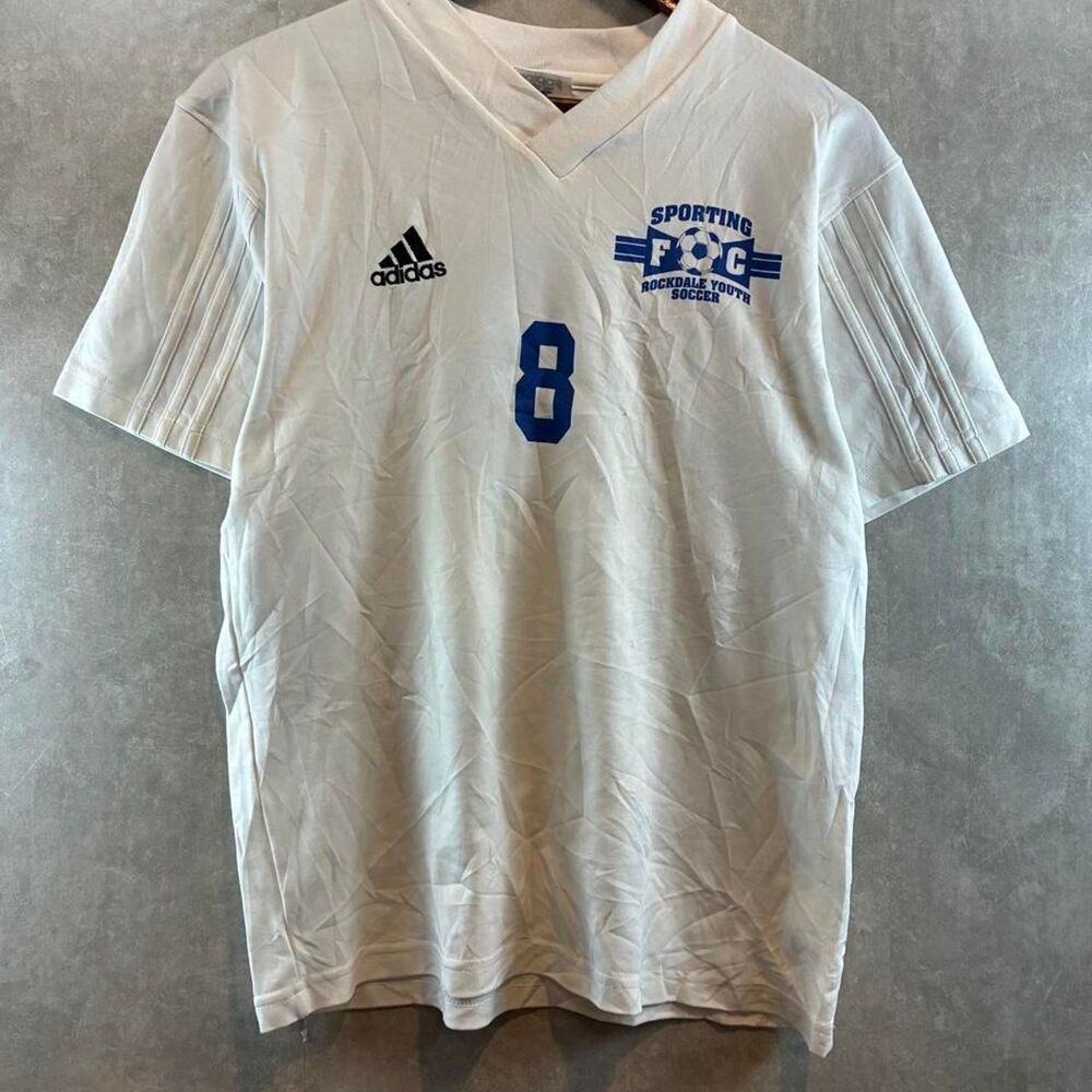 Adidas Men's White and Cream Jersey